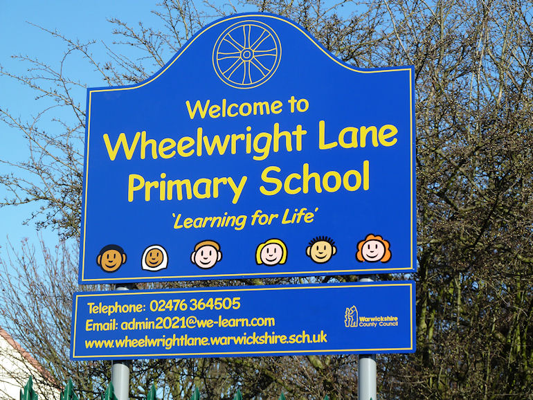 Welcome to Wheelwright Lane Primary School sign