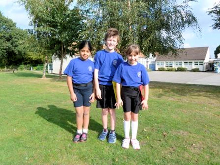 Children wearing PE kit