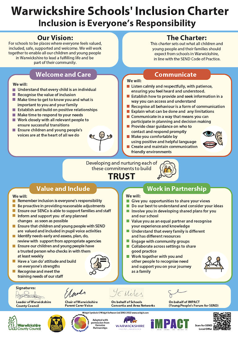 Warwickshire Schools' Inclusion Charter